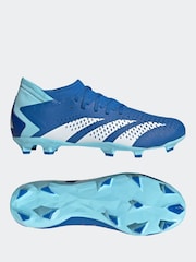 adidas Blue/White Sport Performance Adult Predator Accuracy.3 Firm Ground Boots - Image 7 of 11