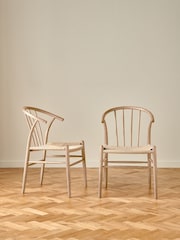 Jasper Conran London Set of 2 Oak Bray Dining Chairs - Image 1 of 6
