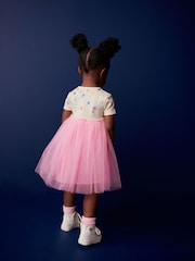 Pink Polka Dot Short Sleeve Tutu Dress (3mths-7yrs) - Image 3 of 9