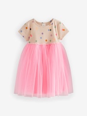 Pink Polka Dot Short Sleeve Tutu Dress (3mths-7yrs) - Image 7 of 9