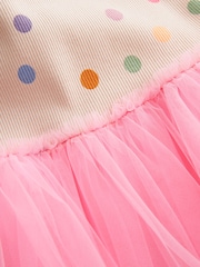 Pink Polka Dot Short Sleeve Tutu Dress (3mths-7yrs) - Image 9 of 9
