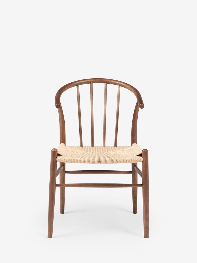 Jasper Conran London Set of 2 Walnut Bray Dining Chairs - Image 2 of 6