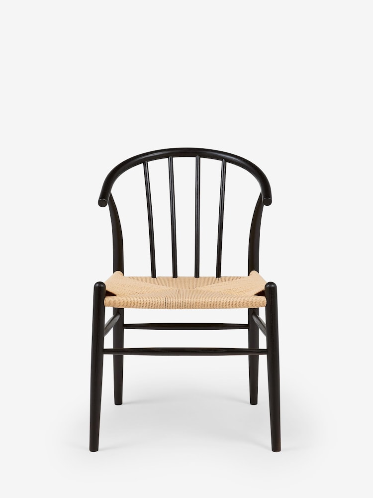 Jasper Conran London Set of 2 Black Bray Dining Chairs - Image 2 of 6