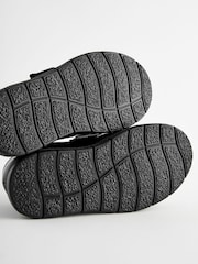 Black Wide Fit (G) Leather Touch Fastening School Shoes - Image 5 of 5