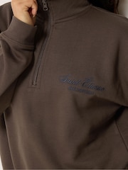 PixieGirl Petite Brown St Etienne Quarter Zip Sweatshirt - Image 4 of 6