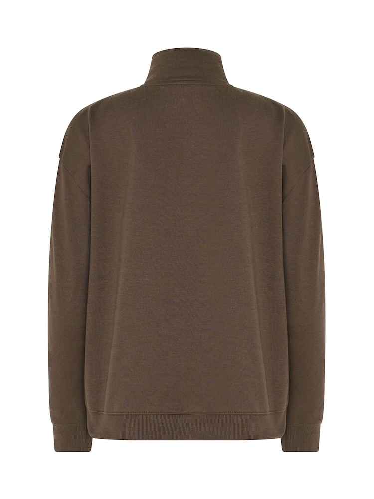 PixieGirl Petite Brown St Etienne Quarter Zip Sweatshirt - Image 6 of 6 PixieGirl Petite Brown St Etienne Quarter Zip Sweatshirt - Image 6 of 6