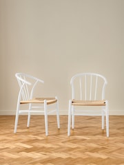 Jasper Conran London Set of 2 White Bray Dining Chairs - Image 1 of 6