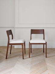 Jasper Conran London Set of 2 Natural Belgrave Dining Chairs - Image 1 of 6