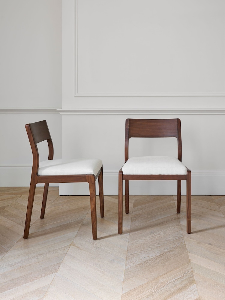 Jasper Conran London Set of 2 Natural Belgrave Dining Chairs - Image 1 of 6