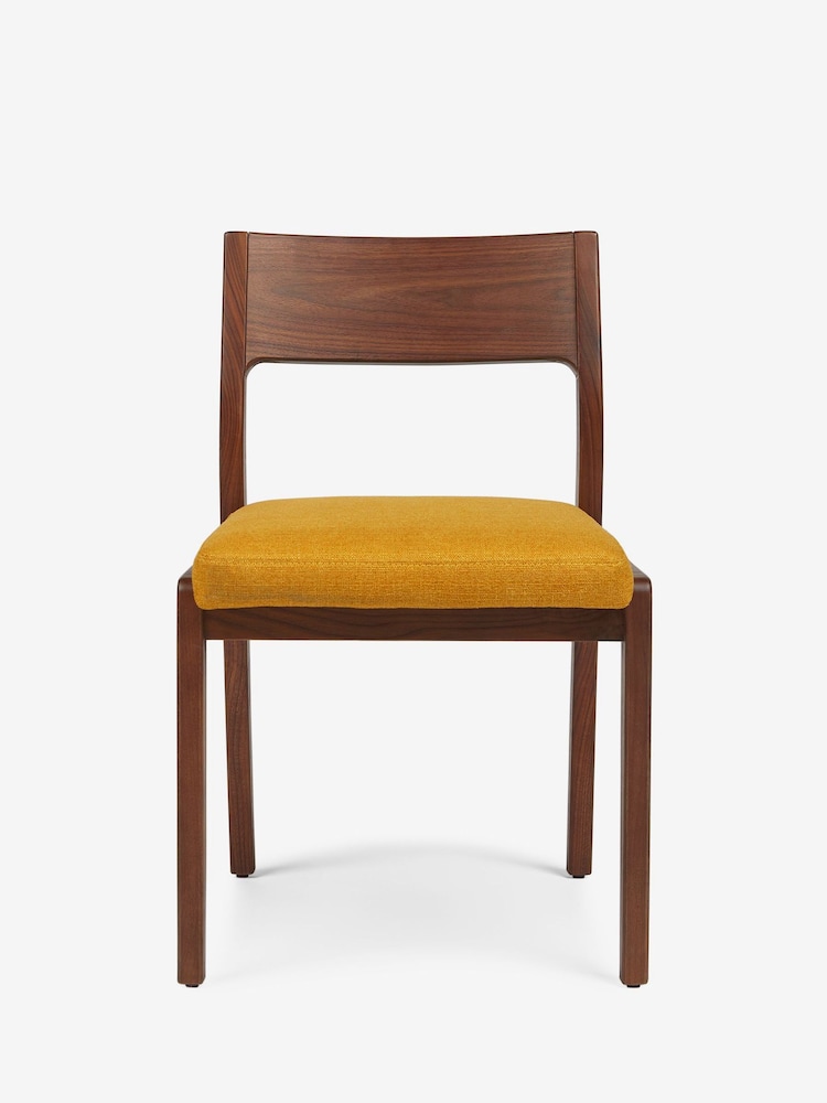 Jasper Conran London Set of 2 Ochre Yellow Belgrave Dining Chairs - Image 2 of 6