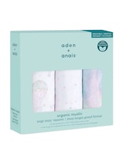 Розовый - Набор из 3 квадратных пеленок из органического хлопка Aden + Anais - Изображение 3 3