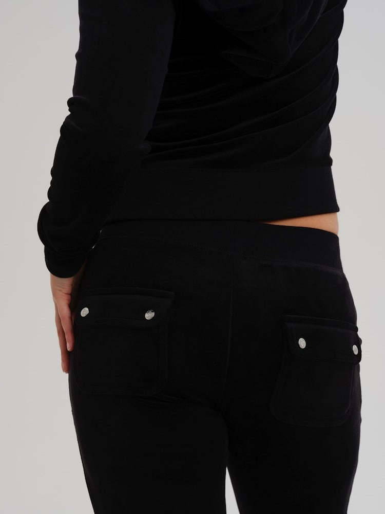 Juicy Couture Black Womens Velour Straight Leg Joggers - Image 2 of 5