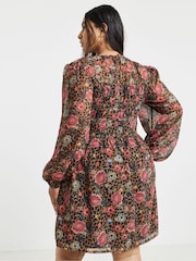 Simply Be Leopard Print Skater Dress - Image 2 of 4