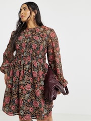 Simply Be Leopard Print Skater Dress - Image 3 of 4