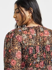 Simply Be Leopard Print Skater Dress - Image 4 of 4