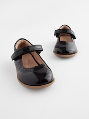 Patent Black Leather Leather Mary Jane Touch fastening Brogues - Image 3 of 5