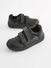 Black Wide Fit (G) Minecraft Elastic Lace School Shoes - Image 4 of 5