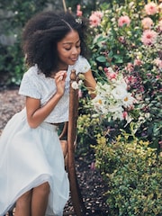 Angel & Rocket White Sequin Leonie Top & Skirt Set - Image 3 of 5