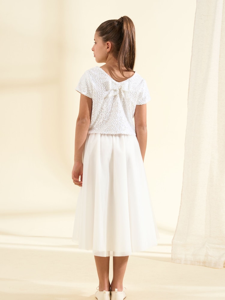Angel & Rocket White Sequin Leonie Top & Skirt Set - Image 5 of 5