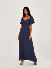 Monsoon Blue Charlotte Crepe Maxi Dress - Image 1 of 4