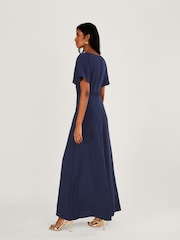 Monsoon Blue Charlotte Crepe Maxi Dress - Image 2 of 4