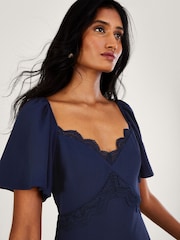 Monsoon Blue Charlotte Crepe Maxi Dress - Image 3 of 4