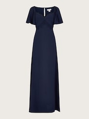 Monsoon Blue Charlotte Crepe Maxi Dress - Image 4 of 4