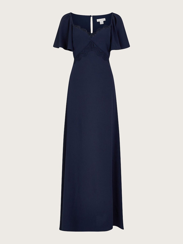 Monsoon Blue Charlotte Crepe Maxi Dress - Image 4 of 4