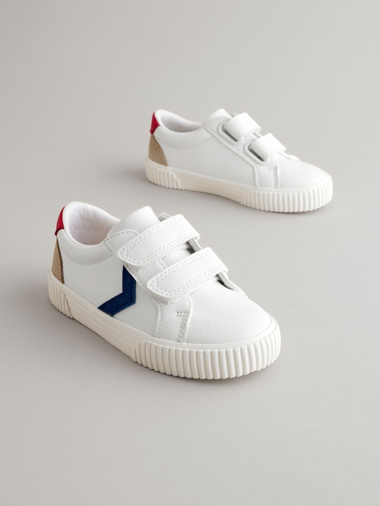 White Wide Fit (G) Two Strap Touch Fastening Shoes - Image 1 of 6