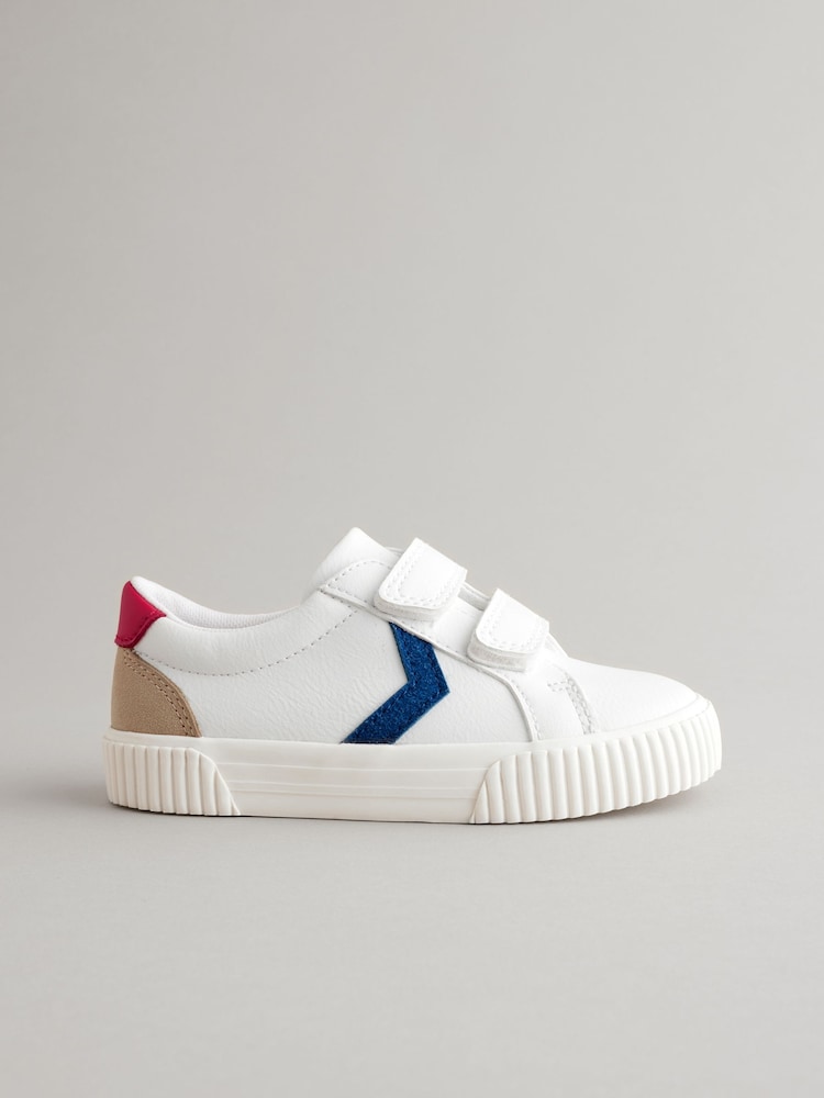 White Wide Fit (G) Two Strap Touch Fastening Shoes - Image 2 of 6