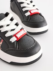 Black Standard Fit (F) Marvel Elastic Lace Trainers - Image 4 of 5
