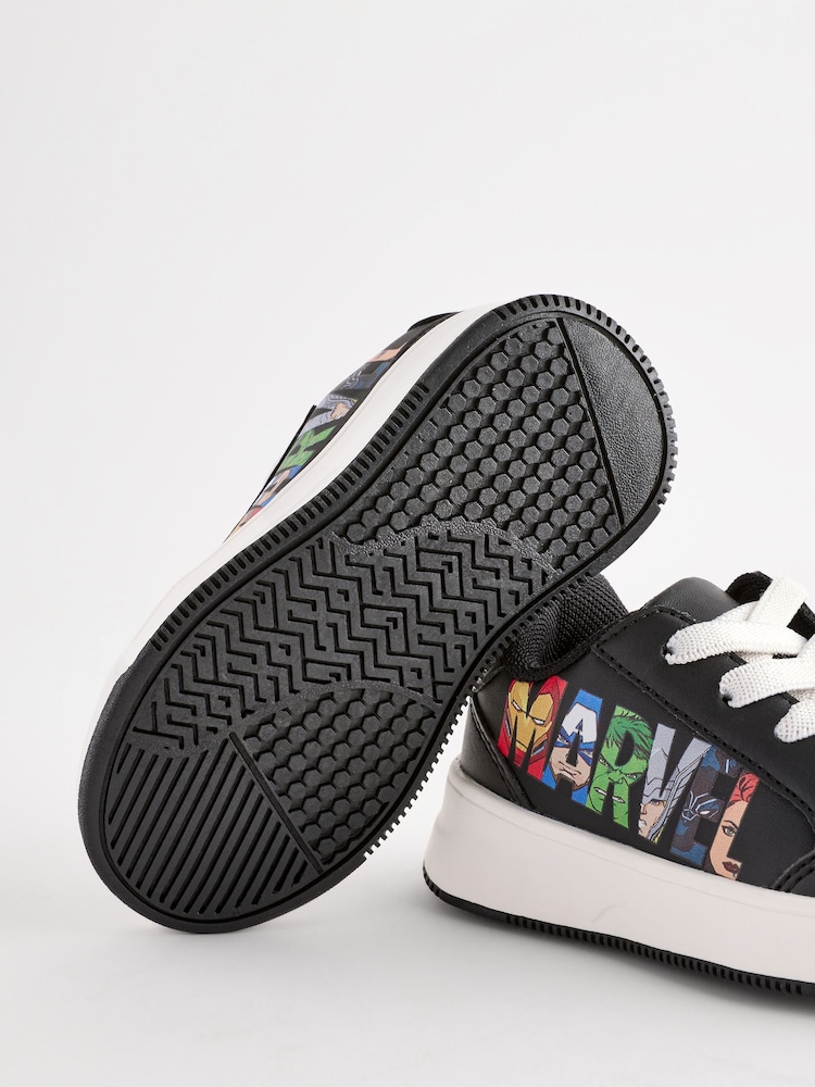 Black Standard Fit (F) Marvel Elastic Lace Trainers - Image 5 of 5