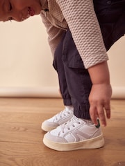 White Standard Fit (F) Elastic Lace Trainers - Image 1 of 10