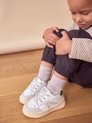 White Standard Fit (F) Elastic Lace Trainers - Image 2 of 10