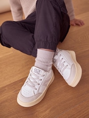 White Standard Fit (F) Elastic Lace Trainers - Image 3 of 10