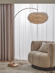 Lipsy White Feather Shade Arch Floor Lamp - Image 1 of 4