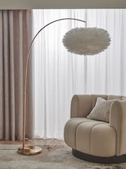 Lipsy White Feather Shade Arch Floor Lamp - Image 2 of 4