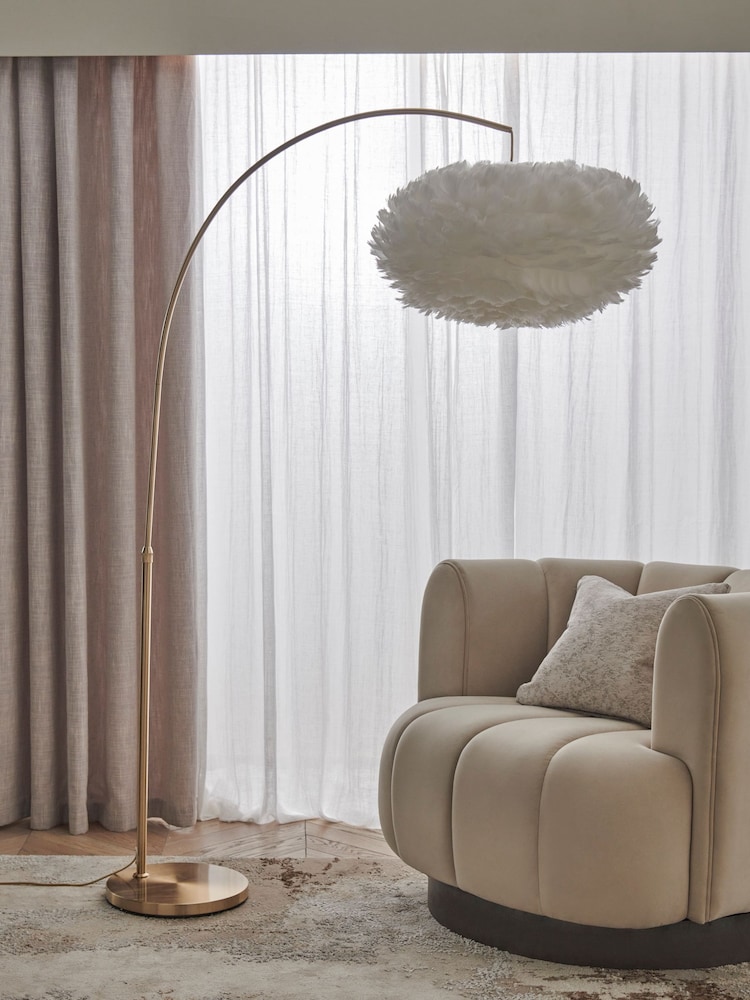 Lipsy White Feather Shade Arch Floor Lamp - Image 2 of 4