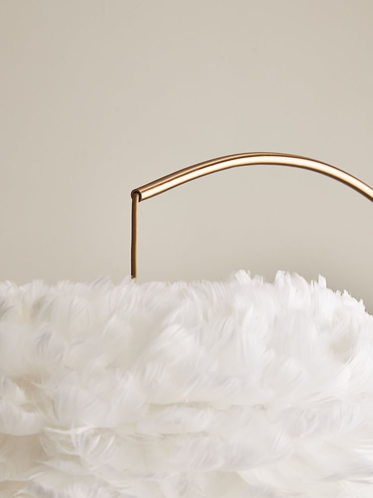 Lipsy White Feather Shade Arch Floor Lamp - Image 4 of 4