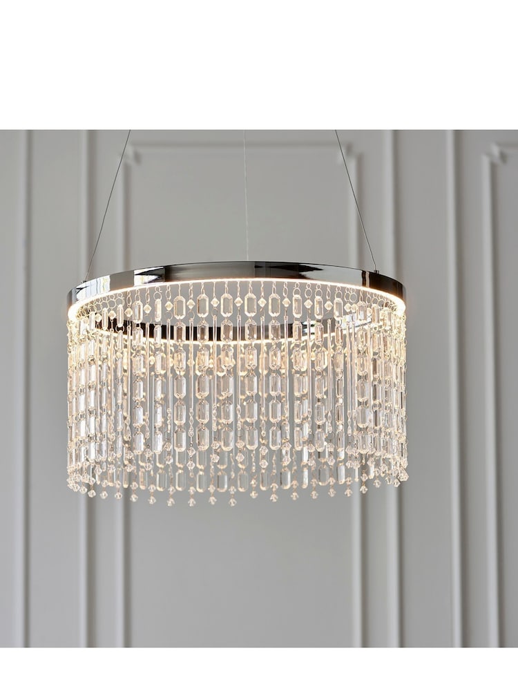 Gallery Home Chrome Arentia 1 Bulb Pendant Ceiling Light - Image 2 of 3