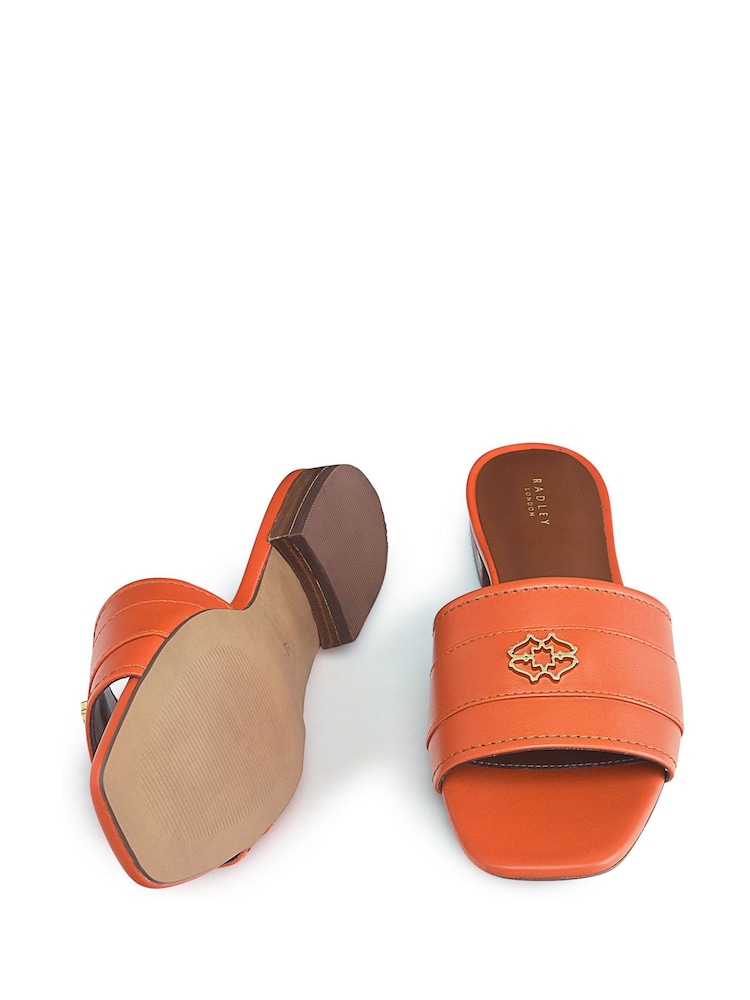 Radley London Orange Trinity Way Heirloom Mules - Image 3 of 3