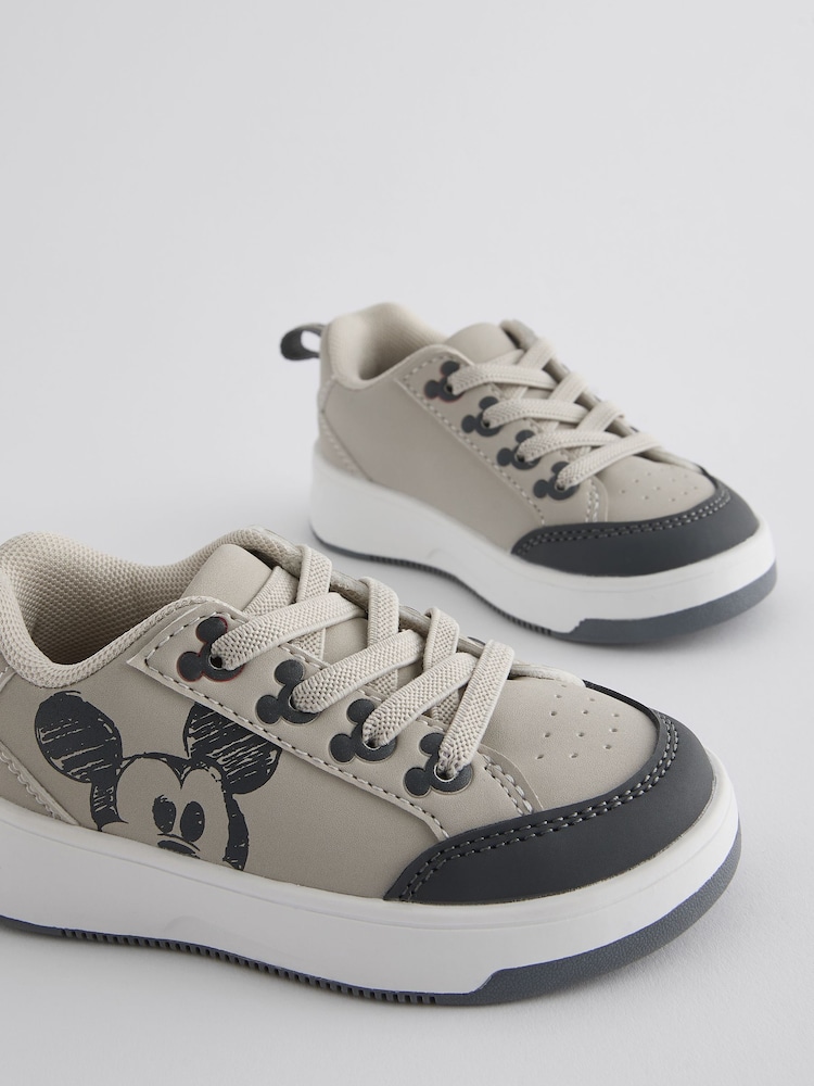 Neutral Elastic Lace Mickey Mouse Trainers - Image 2 of 5