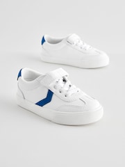 White Standard Fit (F) Touch Fastening Elastic Lace Trainers - Image 1 of 5