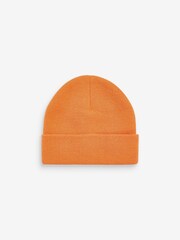 Orange Flat Knit Beanie Hat (3mths-16yrs) - Image 1 of 2