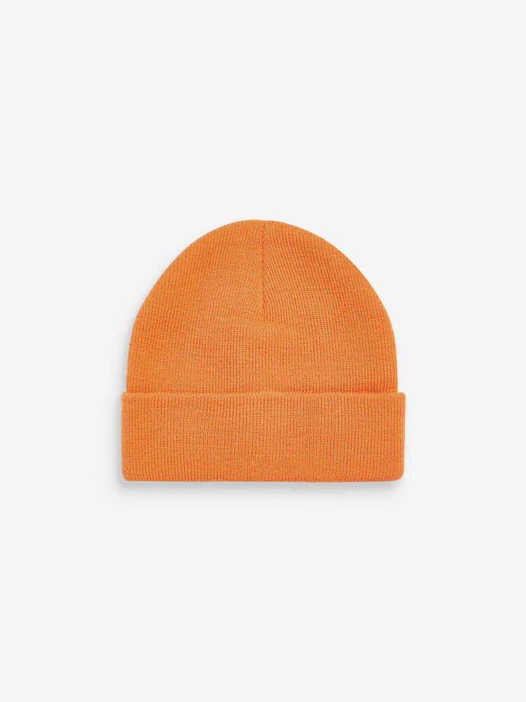 Orange Flat Knit Beanie Hat (3mths-16yrs) - Image 1 of 2