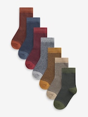 Multi Stripe Cotton Rich Socks 7 Pack - Image 1 of 8