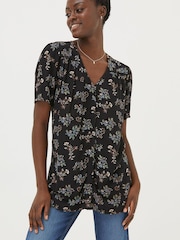 FatFace Black Cassidy Craft Floral Tunic - Image 1 of 5
