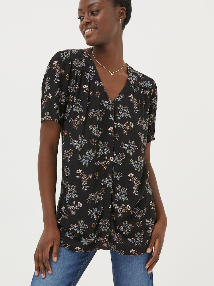 FatFace Black Cassidy Craft Floral Tunic - Image 1 of 5