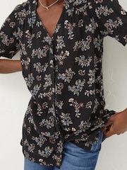 FatFace Black Cassidy Craft Floral Tunic - Image 3 of 5