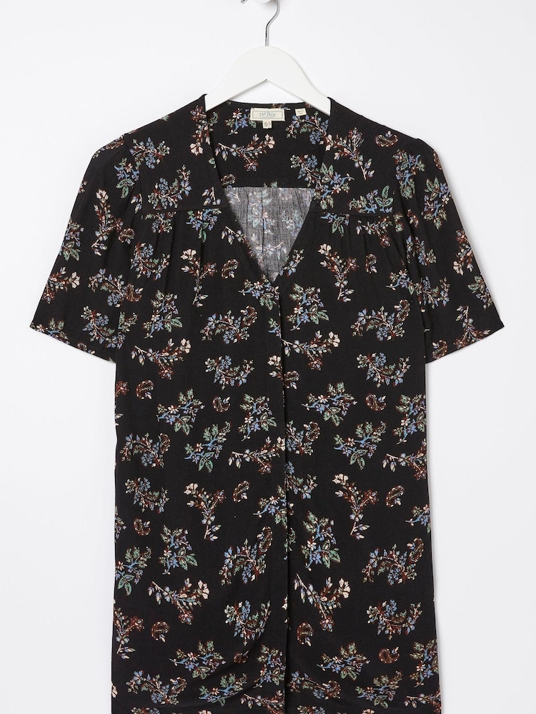FatFace Black Cassidy Craft Floral Tunic - Image 5 of 5